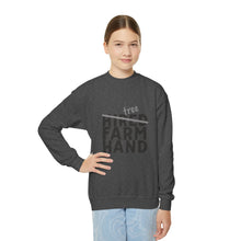 Load image into Gallery viewer, Free/hired Farm Hand Youth Crewneck Sweatshirt