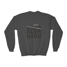 Load image into Gallery viewer, Free/hired Farm Hand Youth Crewneck Sweatshirt