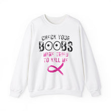 Load image into Gallery viewer, Check your boobs Unisex Heavy Blend™ Crewneck Sweatshirt