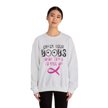 Load image into Gallery viewer, Check your boobs Unisex Heavy Blend™ Crewneck Sweatshirt
