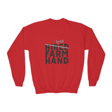 Load image into Gallery viewer, Free/hired Farm Hand Youth Crewneck Sweatshirt