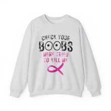 Load image into Gallery viewer, Check your boobs Unisex Heavy Blend™ Crewneck Sweatshirt