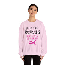 Load image into Gallery viewer, Check your boobs Unisex Heavy Blend™ Crewneck Sweatshirt