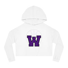 Load image into Gallery viewer, Winner Warrior Stylish Women's Cropped Hooded Sweatshirt with 'W' Basketball Design