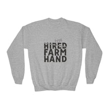 Load image into Gallery viewer, Free/hired Farm Hand Youth Crewneck Sweatshirt