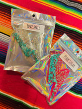 Load image into Gallery viewer, Turquoise Stone Glitter Lightning Bolt Car Freshies: Love Spell (White)