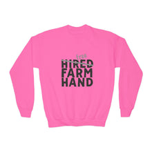 Load image into Gallery viewer, Free/hired Farm Hand Youth Crewneck Sweatshirt