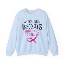 Load image into Gallery viewer, Check your boobs Unisex Heavy Blend™ Crewneck Sweatshirt