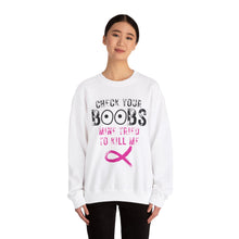 Load image into Gallery viewer, Check your boobs Unisex Heavy Blend™ Crewneck Sweatshirt