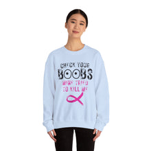 Load image into Gallery viewer, Check your boobs Unisex Heavy Blend™ Crewneck Sweatshirt