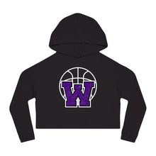 Load image into Gallery viewer, Winner Warrior Stylish Women&#39;s Cropped Hooded Sweatshirt with &#39;W&#39; Basketball Design
