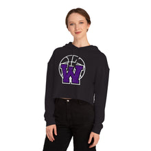Load image into Gallery viewer, Winner Warrior Stylish Women&#39;s Cropped Hooded Sweatshirt with &#39;W&#39; Basketball Design
