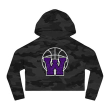 Load image into Gallery viewer, Winner Warrior Stylish Women&#39;s Cropped Hooded Sweatshirt with &#39;W&#39; Basketball Design
